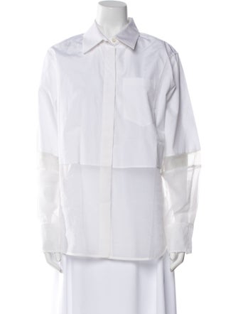 Helmut Lang Long Sleeve Button-Up Top