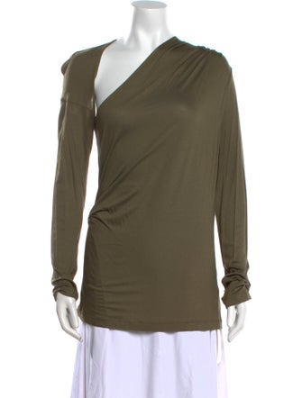 Helmut Lang One-Shoulder Long Sleeve Top