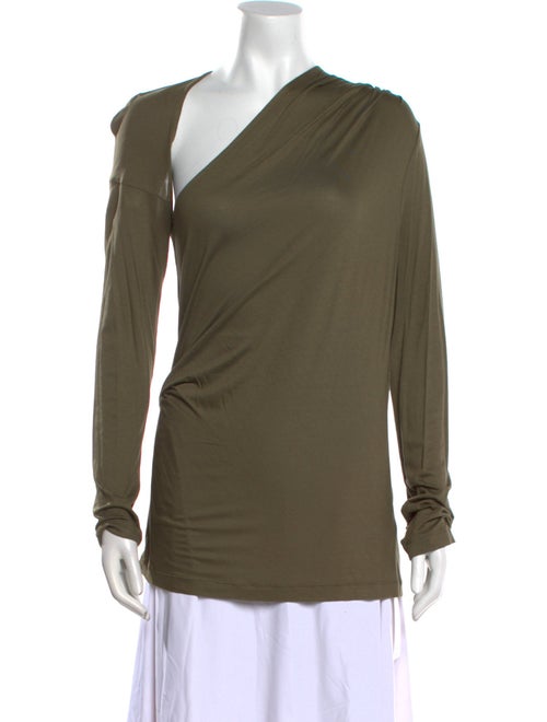 Helmut Lang One-Shoulder Long Sleeve Top
