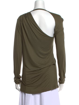 Helmut Lang One-Shoulder Long Sleeve Top