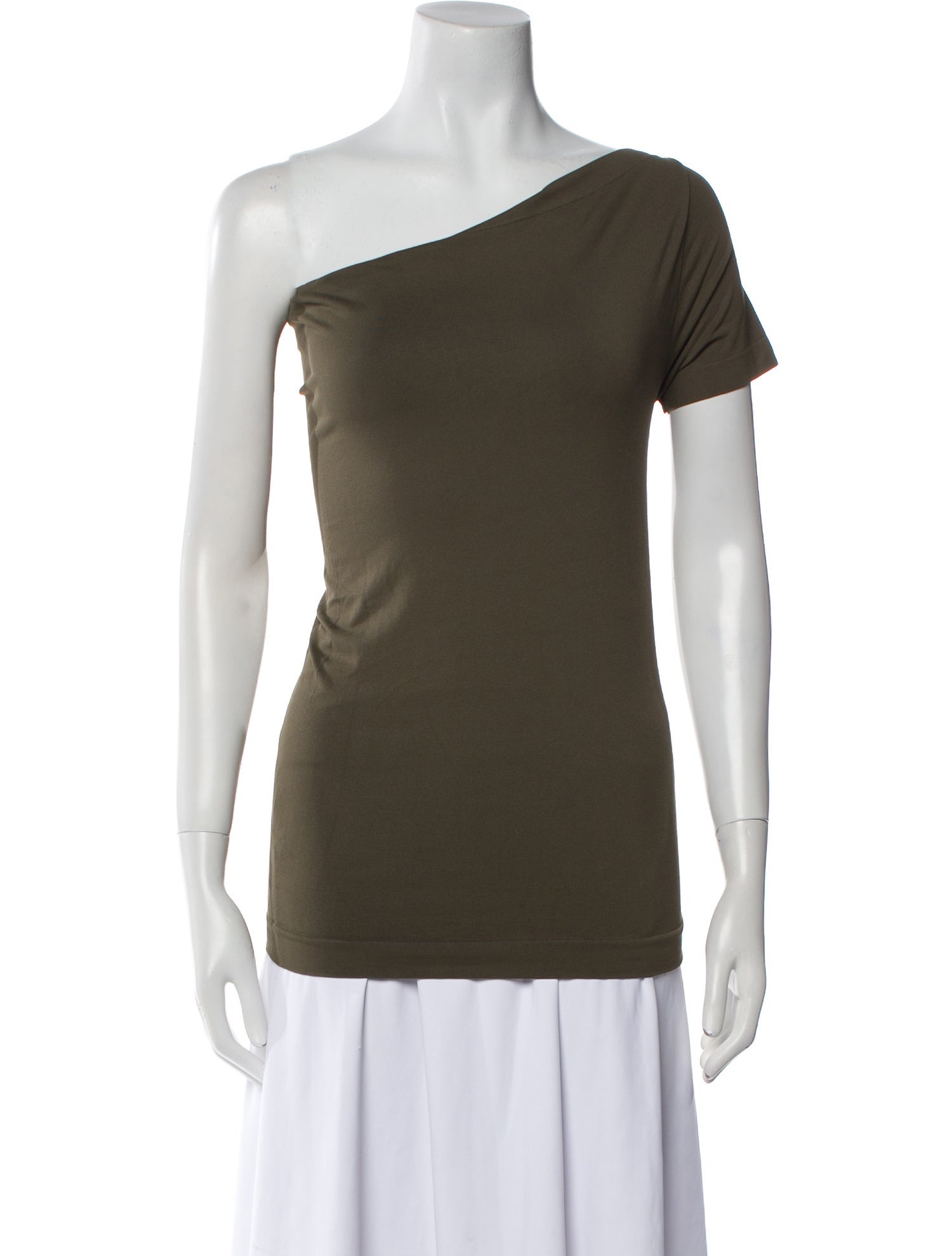 Helmut Lang One-Shoulder Short Sleeve Top