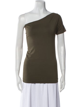 Helmut Lang One-Shoulder Short Sleeve Top