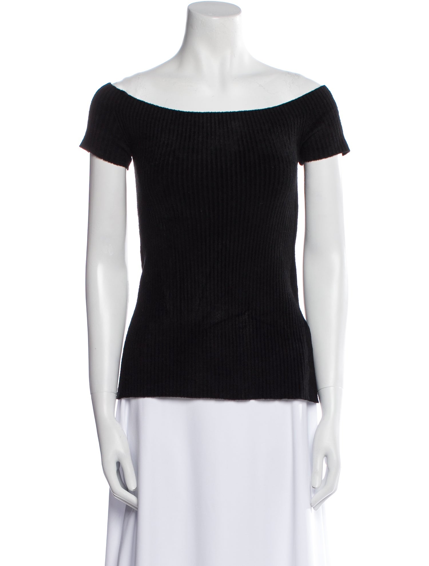 Helmut Lang Off-The-Shoulder Short Sleeve Top