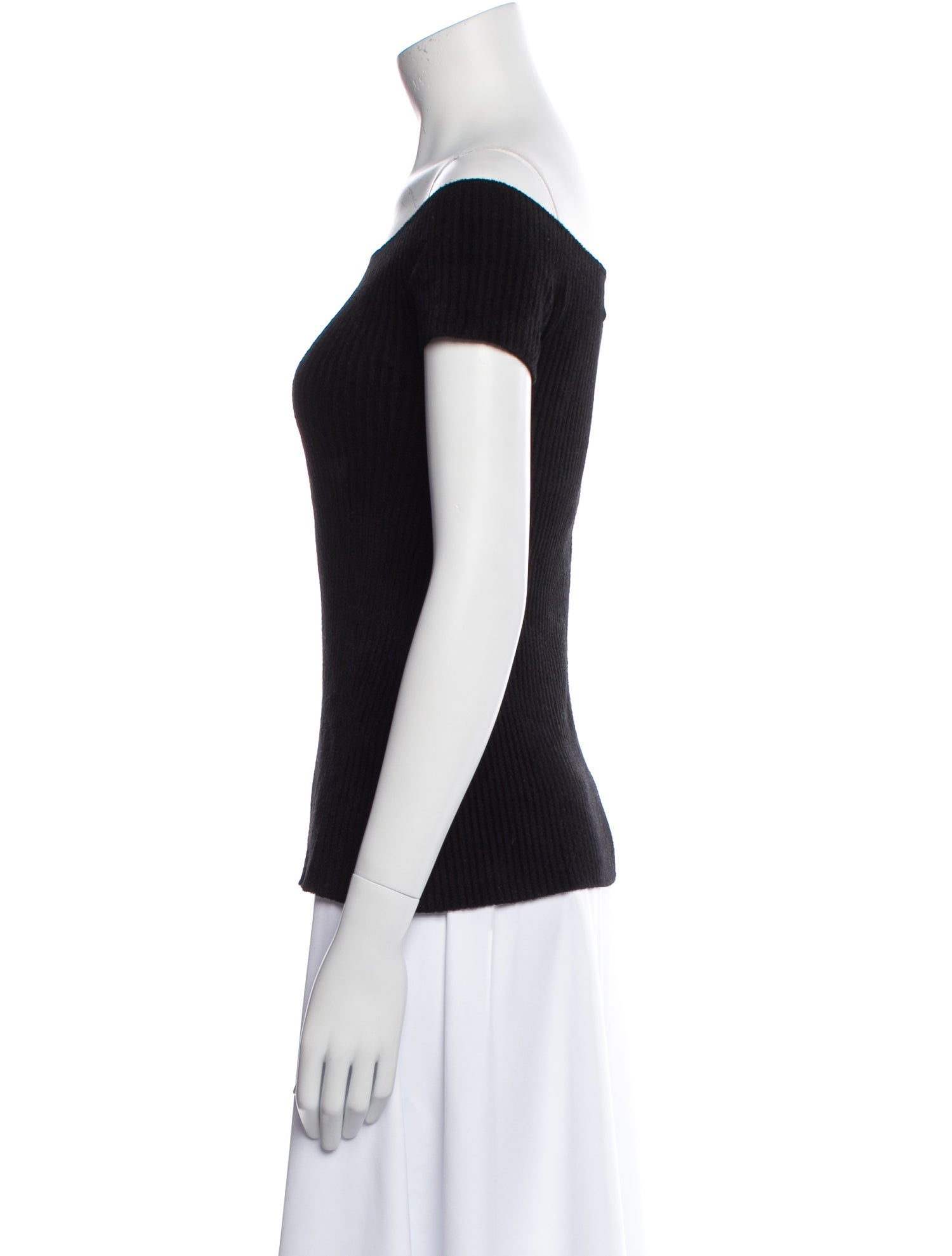 Helmut Lang Off-The-Shoulder Short Sleeve Top