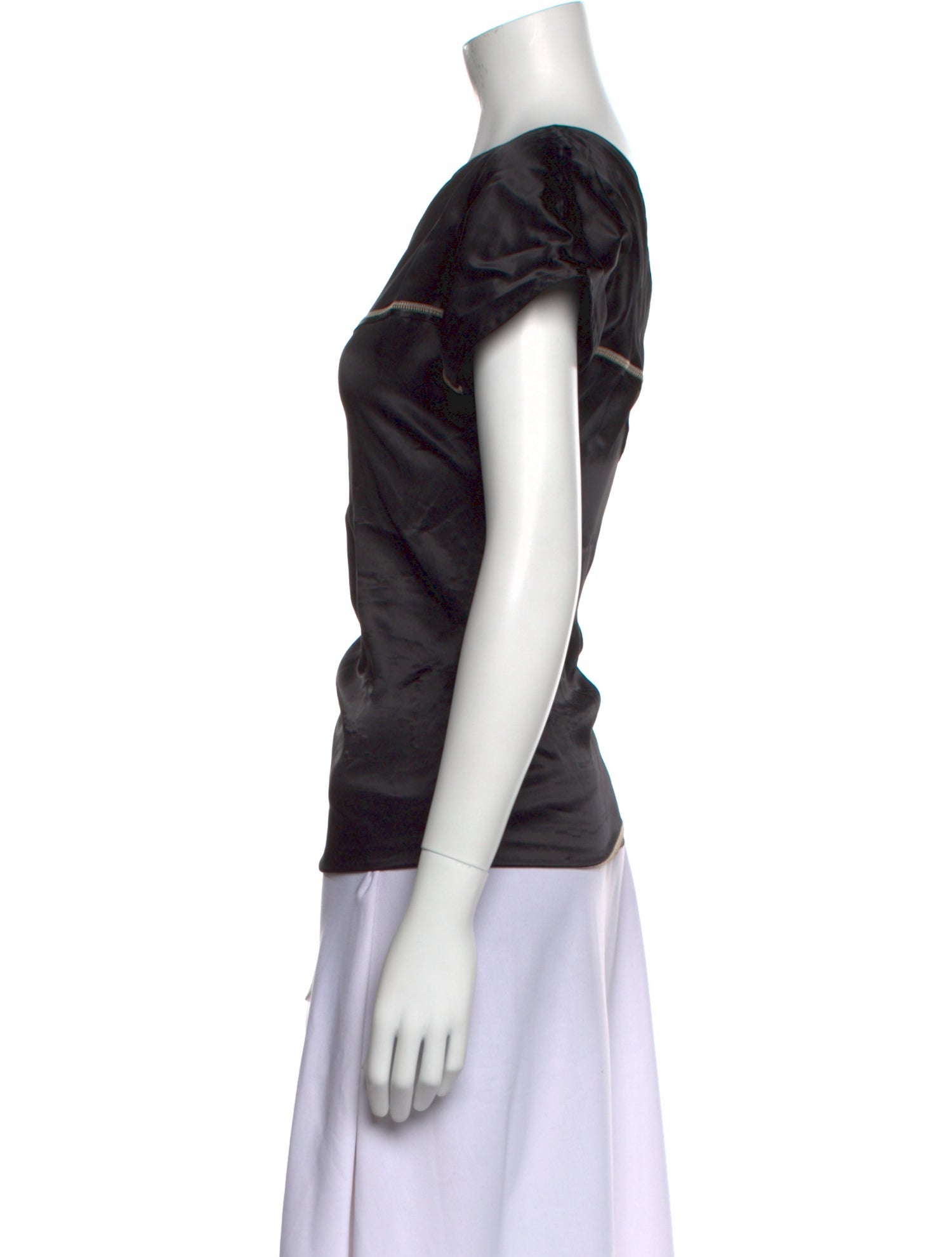 Helmut Lang One-Shoulder Short Sleeve Top