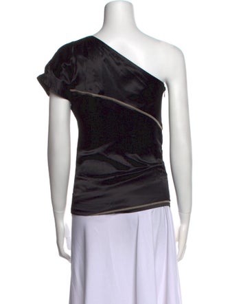 Helmut Lang One-Shoulder Short Sleeve Top