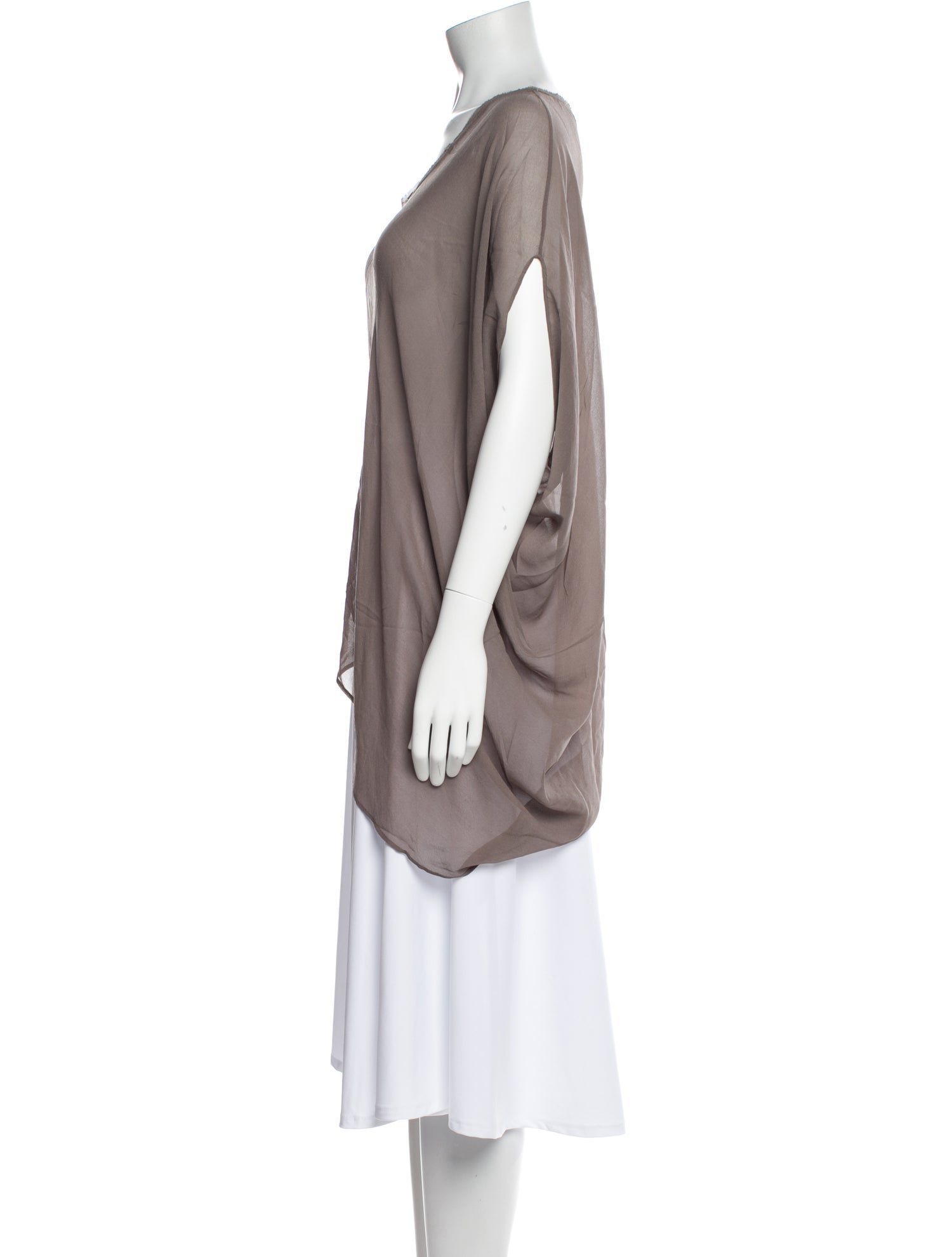 Helmut Lang Silk Scoop Neck Tunic