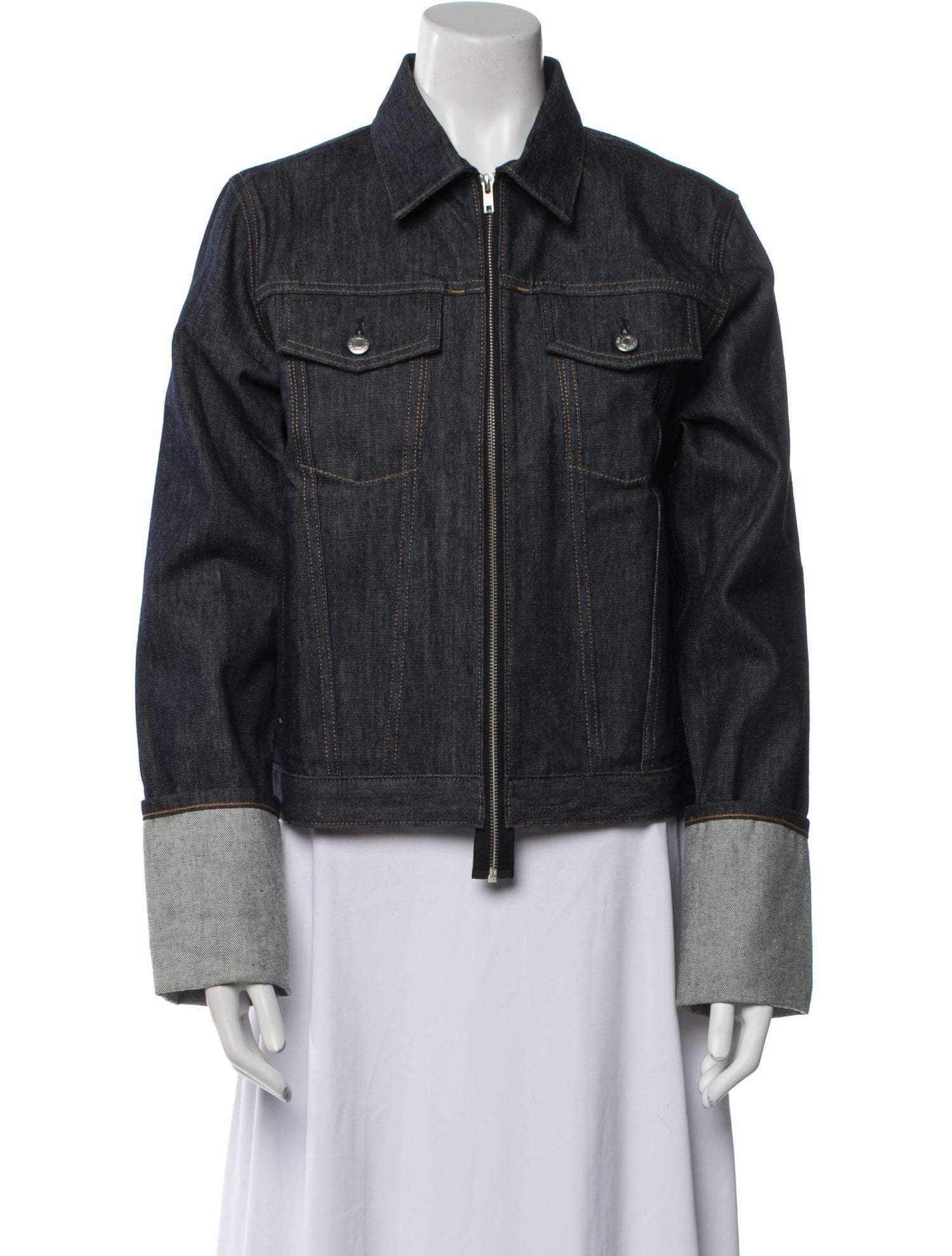 Helmut Lang Colorblock Pattern Denim Jacket w/ Tags