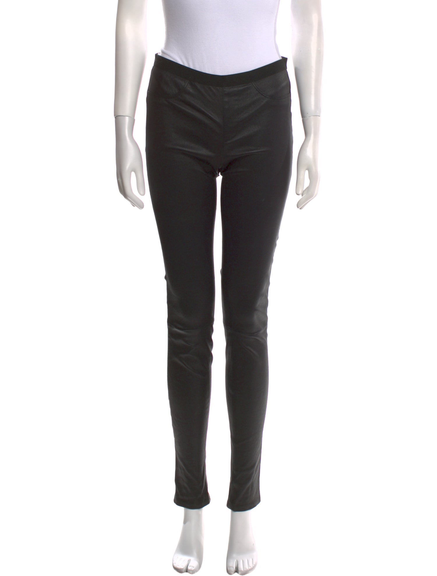 Helmut Lang Lamb Leather Skinny Leg Pants