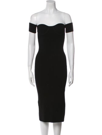 Helmut Lang Off-The-Shoulder Knee-Length Dress