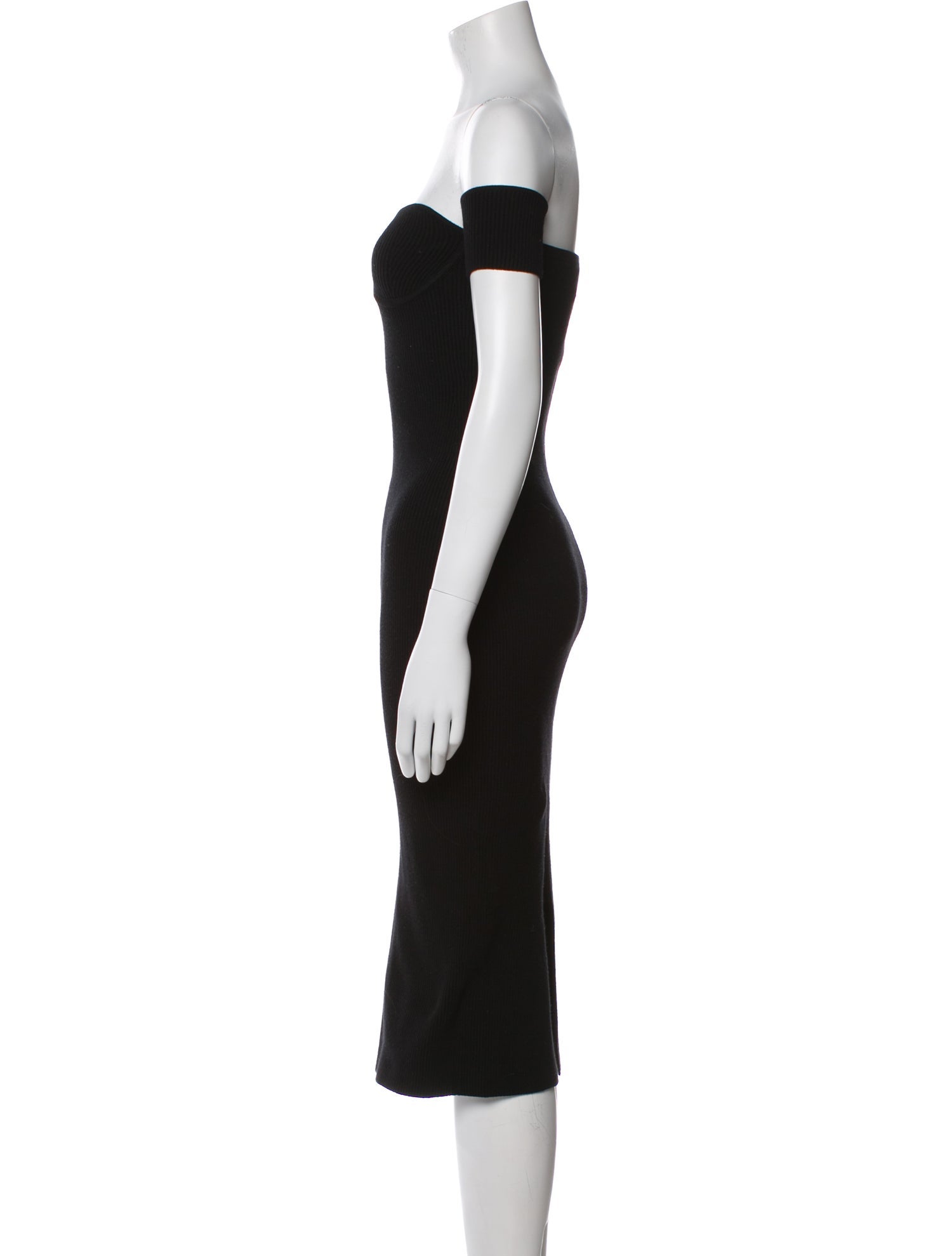 Helmut Lang Off-The-Shoulder Knee-Length Dress