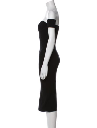 Helmut Lang Off-The-Shoulder Knee-Length Dress