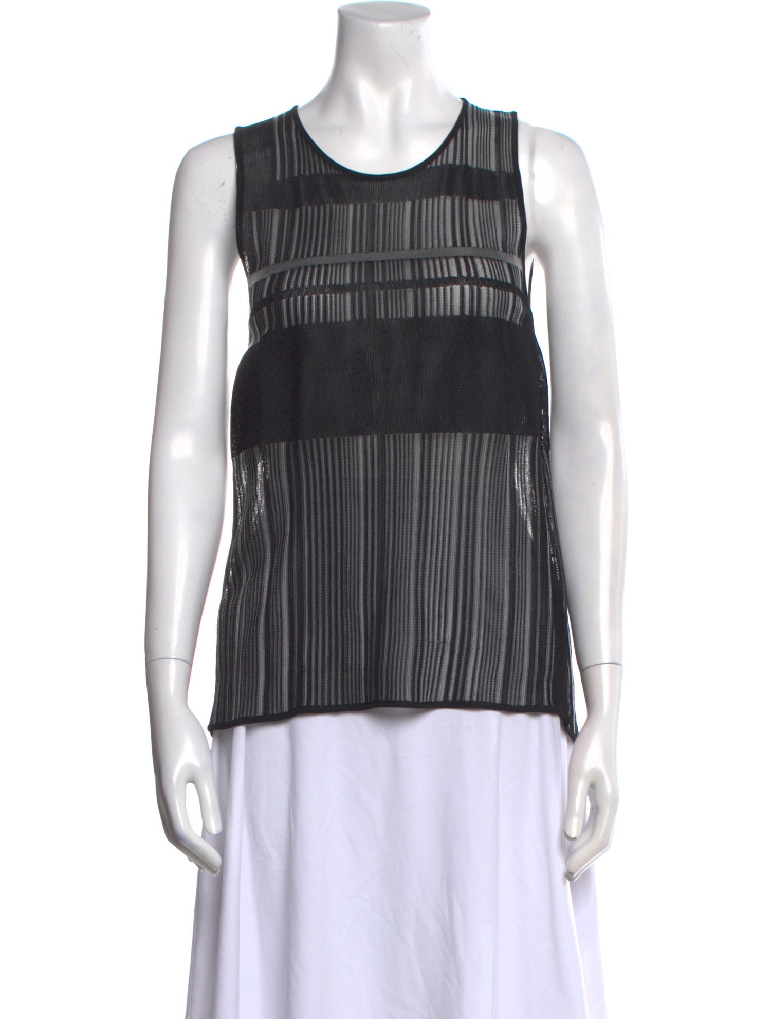 Helmut Lang Striped Scoop Neck Top