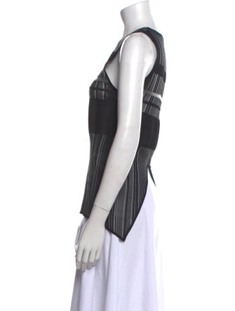 Helmut Lang Striped Scoop Neck Top