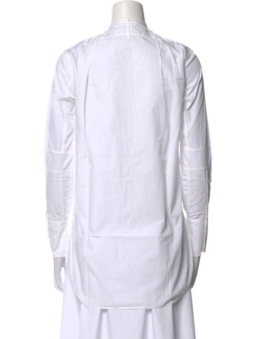 Helmut Lang Mock Neck Long Sleeve Button-Up Top