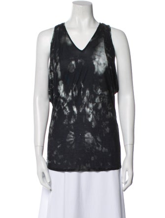 Helmut Lang Tie-Dye Print V-Neck Top