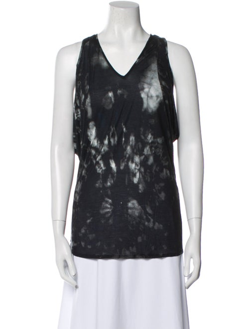 Helmut Lang Tie-Dye Print V-Neck Top