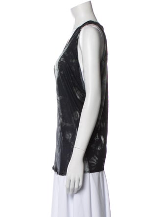 Helmut Lang Tie-Dye Print V-Neck Top
