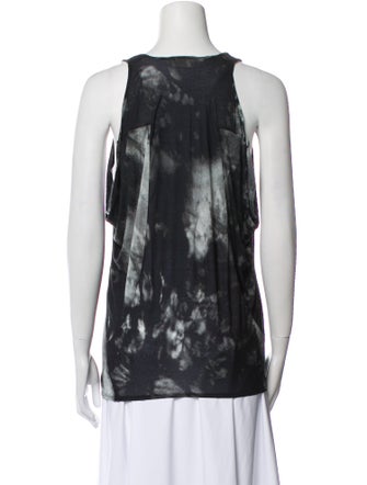 Helmut Lang Tie-Dye Print V-Neck Top
