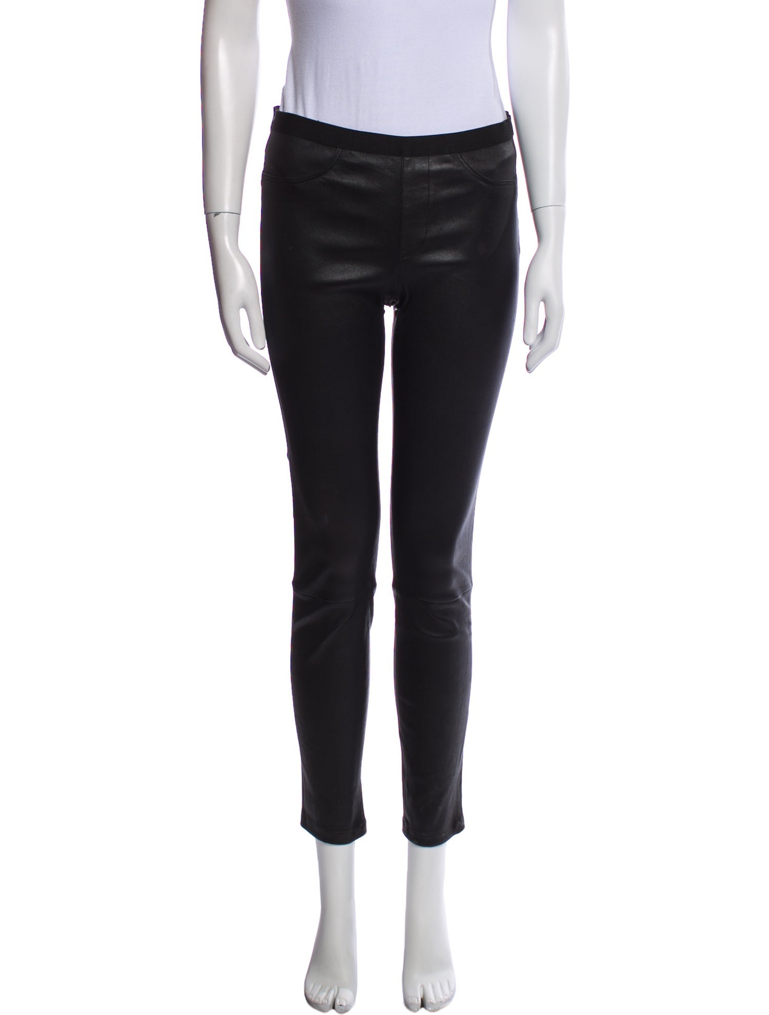 Helmut Lang Lamb Leather Skinny Leg Pants