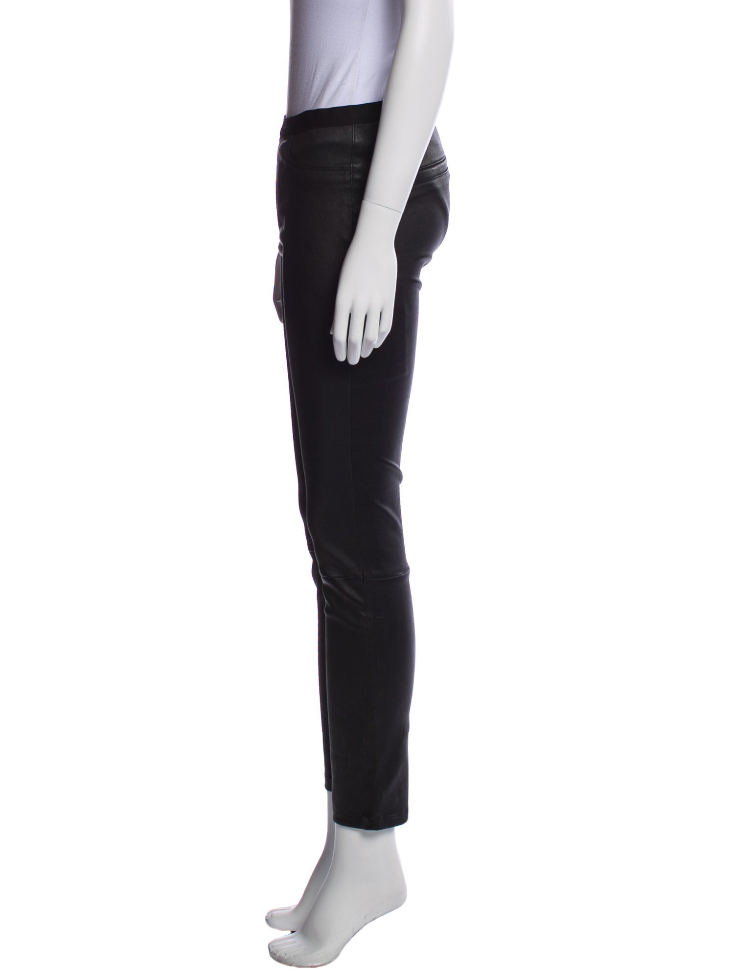 Helmut Lang Lamb Leather Skinny Leg Pants