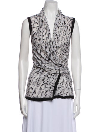 Helmut Lang Silk Printed Top