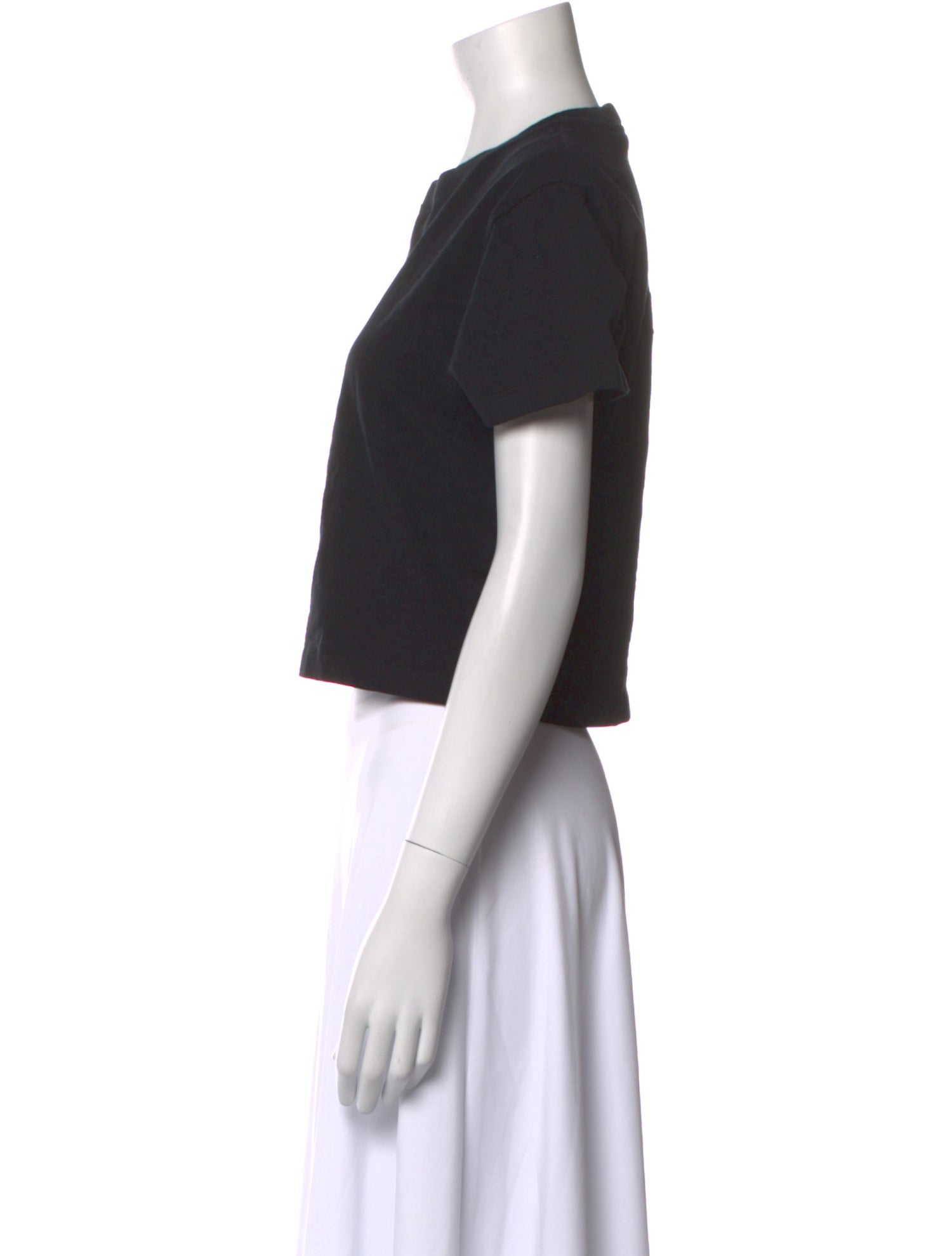 Helmut Lang Crew Neck Short Sleeve Crop Top