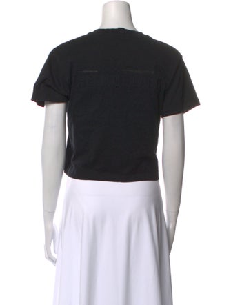 Helmut Lang Crew Neck Short Sleeve Crop Top