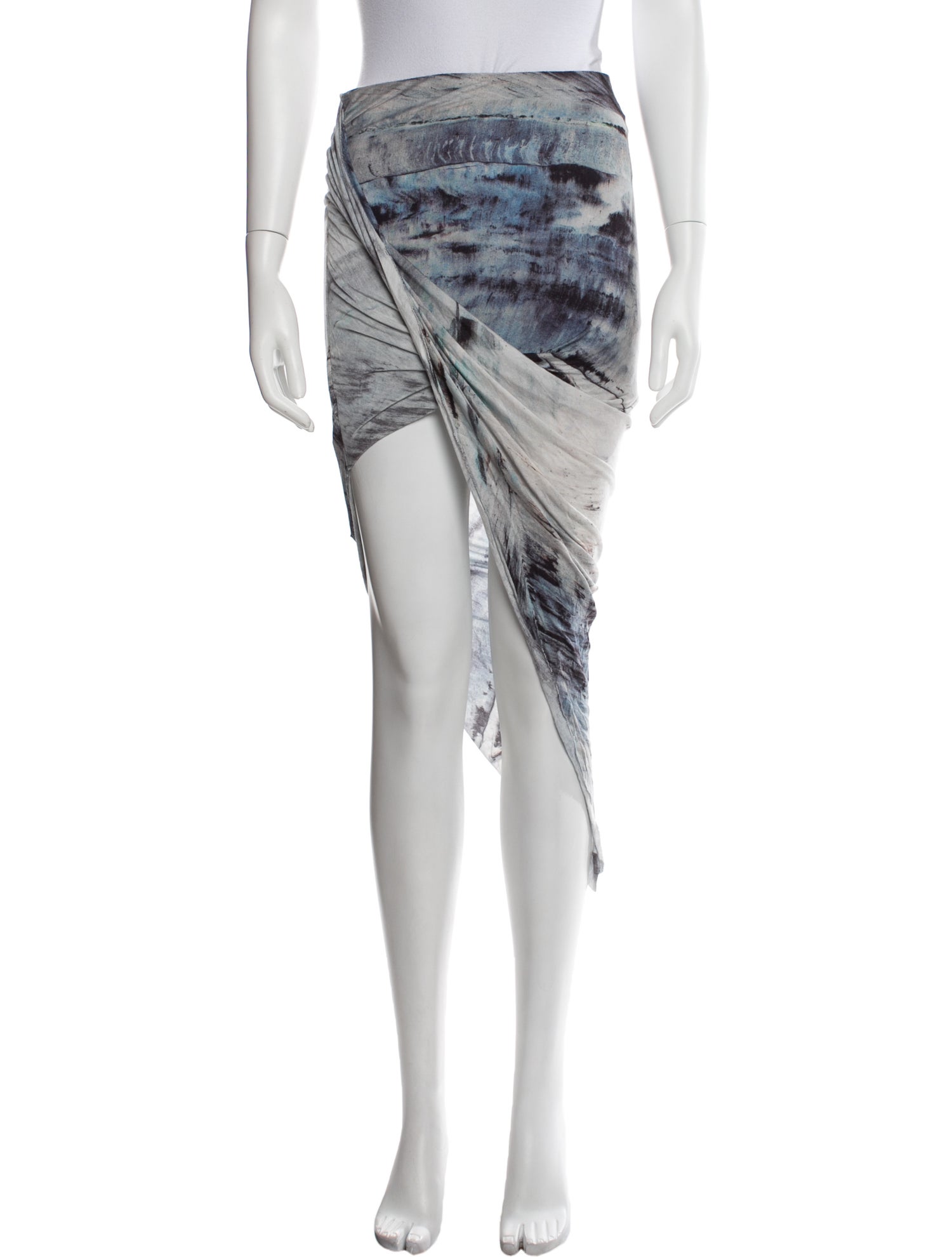 Helmut Lang Tie-Dye Print Midi Length Skirt