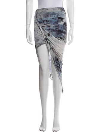 Helmut Lang Tie-Dye Print Midi Length Skirt