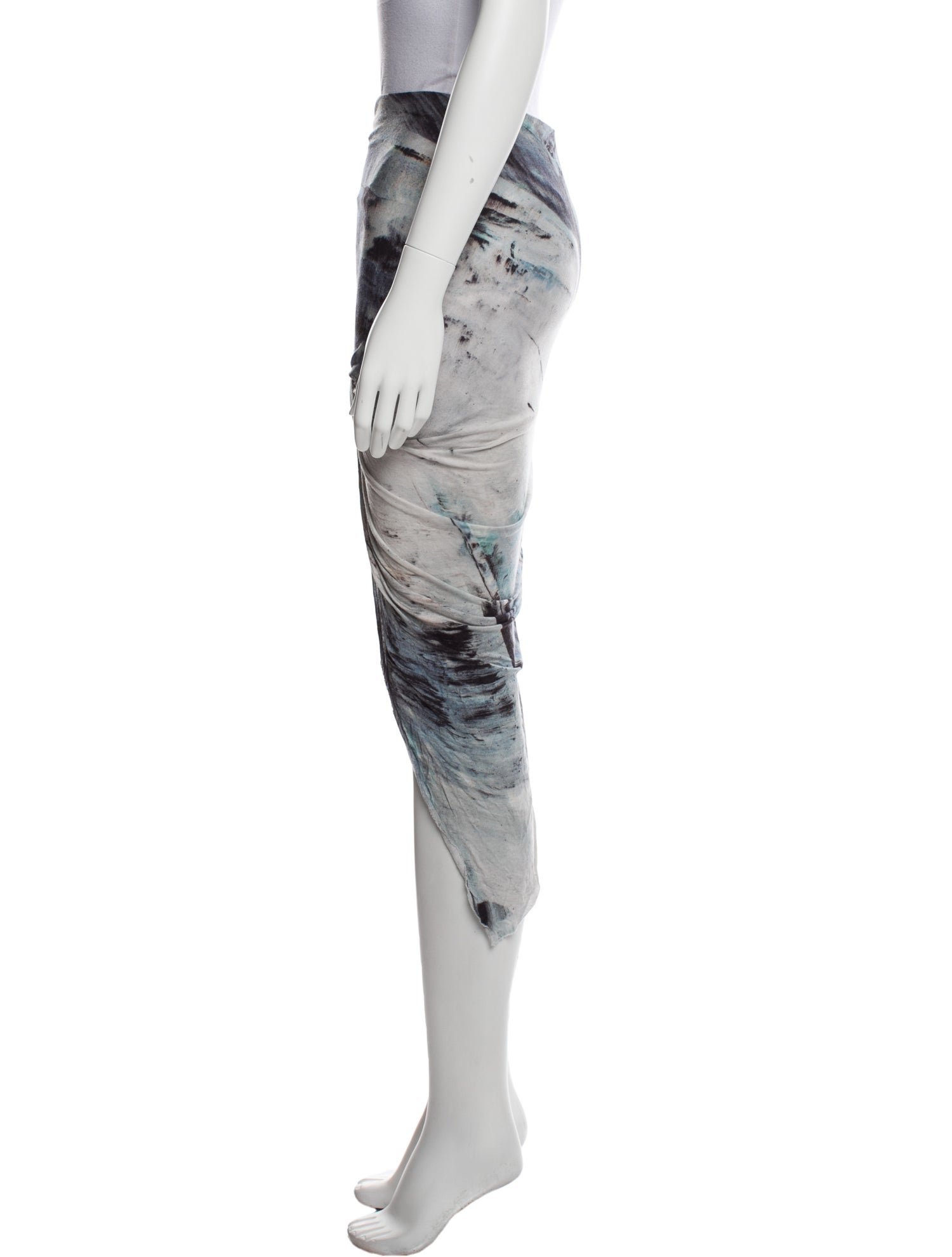 Helmut Lang Tie-Dye Print Midi Length Skirt