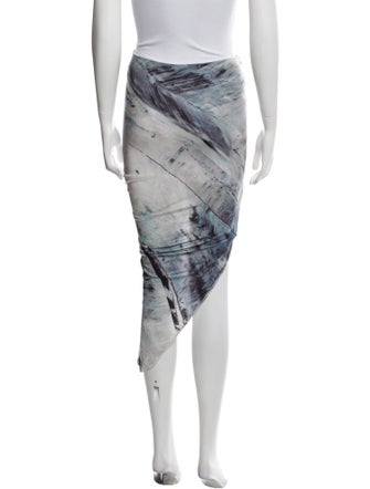 Helmut Lang Tie-Dye Print Midi Length Skirt