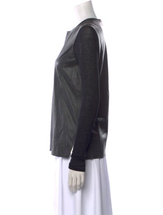 Helmut Lang Lamb Leather Crew Neck Top