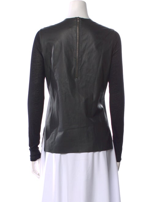 Helmut Lang Lamb Leather Crew Neck Top