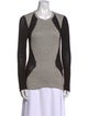 Helmut Lang Colorblock Pattern Scoop Neck Sweater