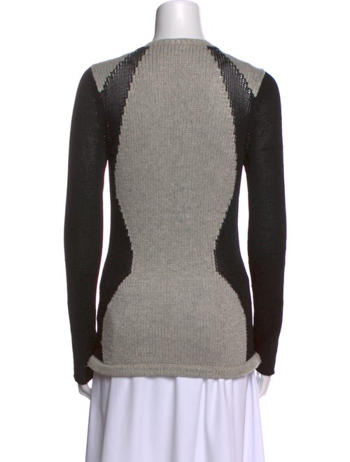 Helmut Lang Colorblock Pattern Scoop Neck Sweater