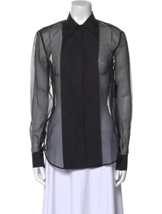Helmut Lang Long Sleeve Button-Up Top