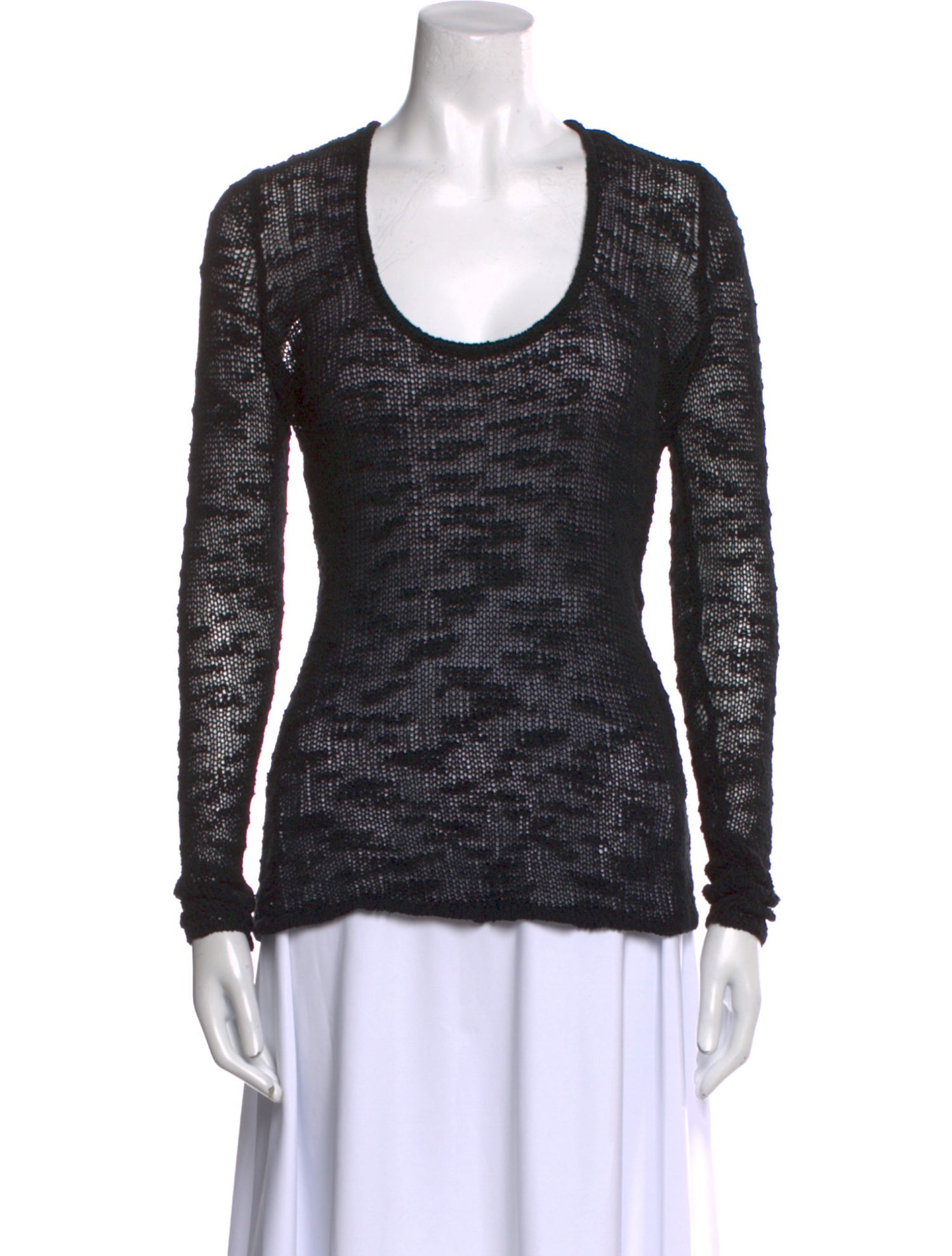 Helmut Lang Silk Scoop Neck Sweater