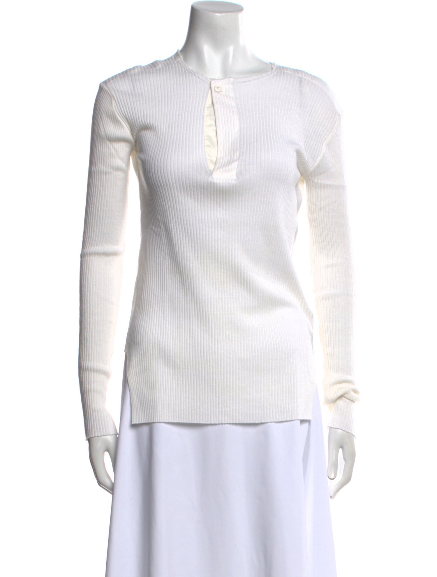 Helmut Lang V-Neck Long Sleeve Top