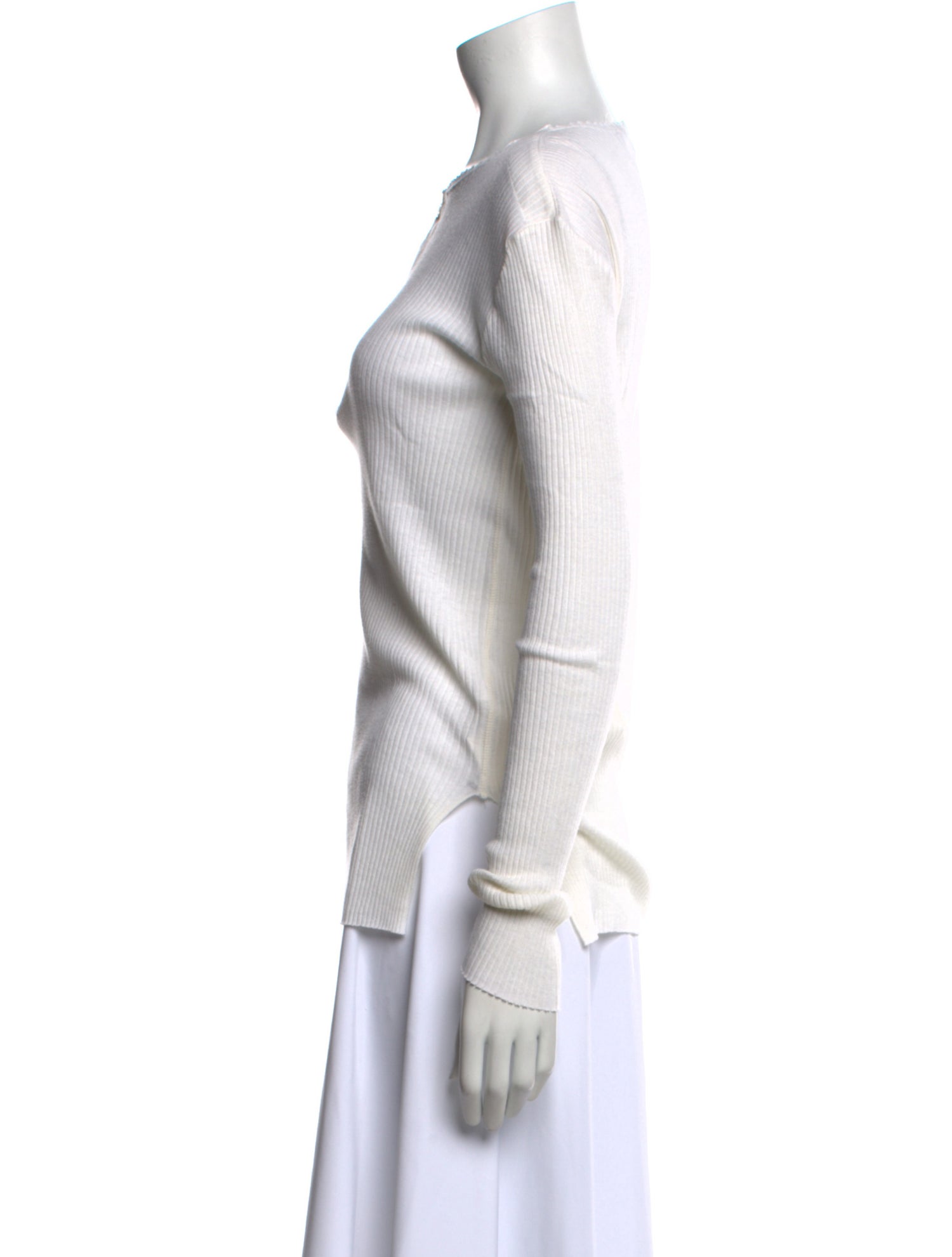 Helmut Lang V-Neck Long Sleeve Top