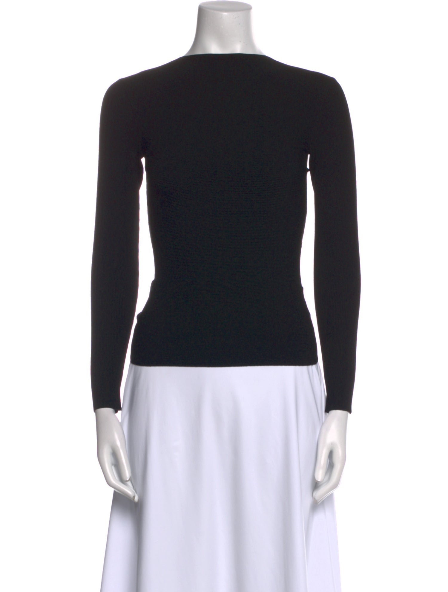 Helmut Lang Bateau Neckline Long Sleeve Top