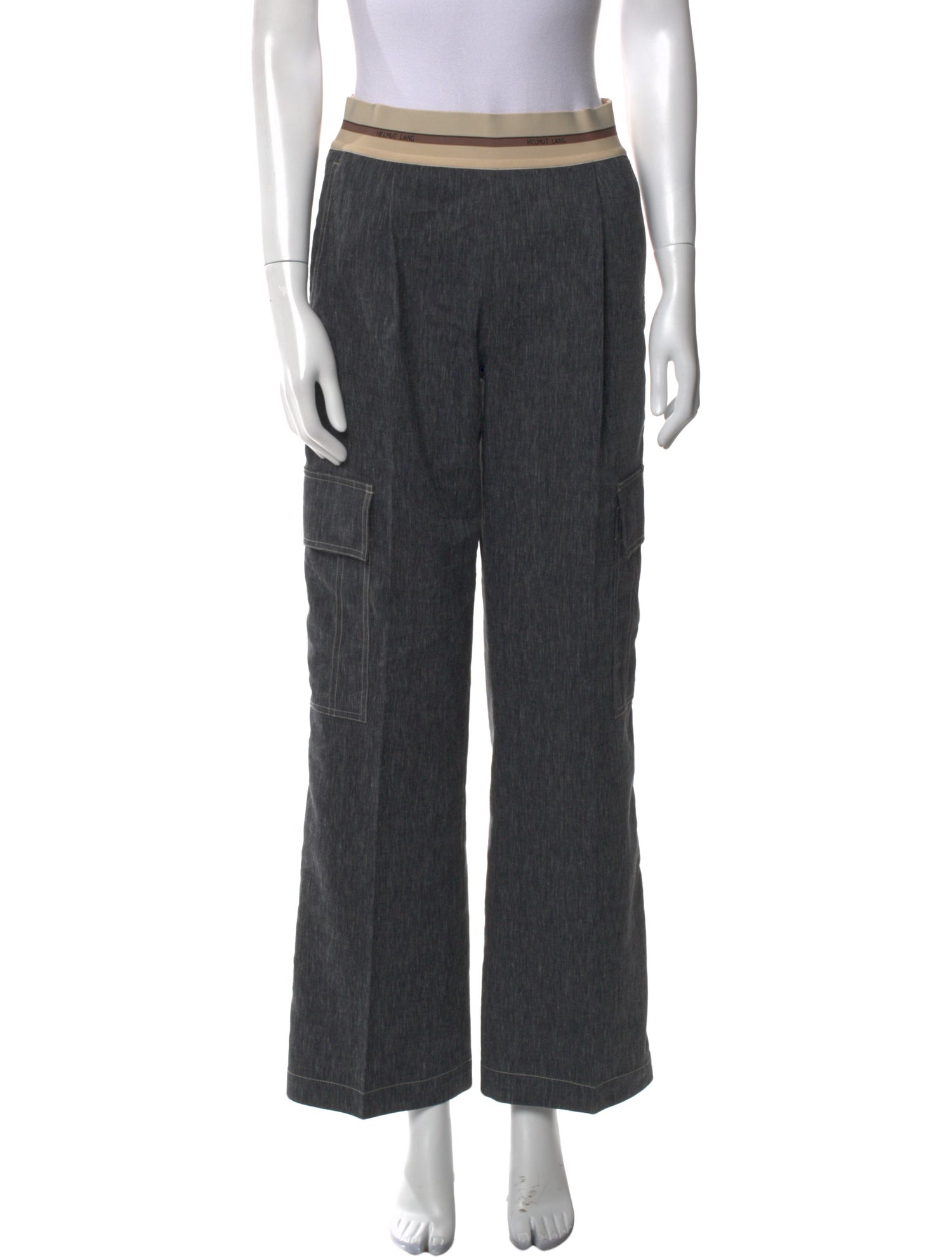 Helmut Lang Striped Wide Leg Pants