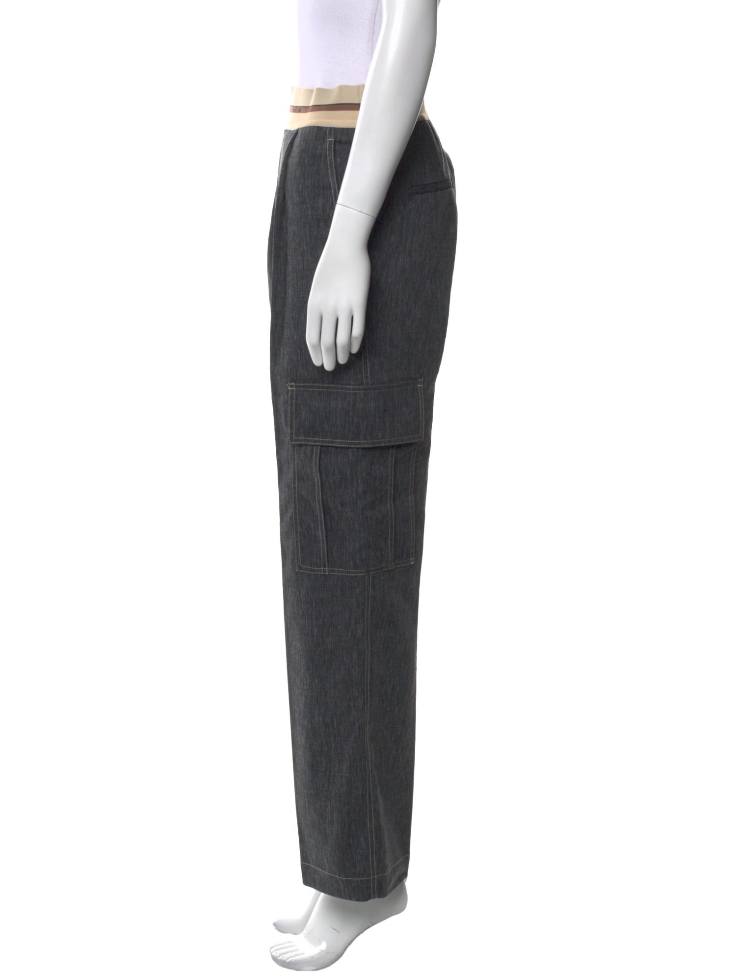 Helmut Lang Striped Wide Leg Pants