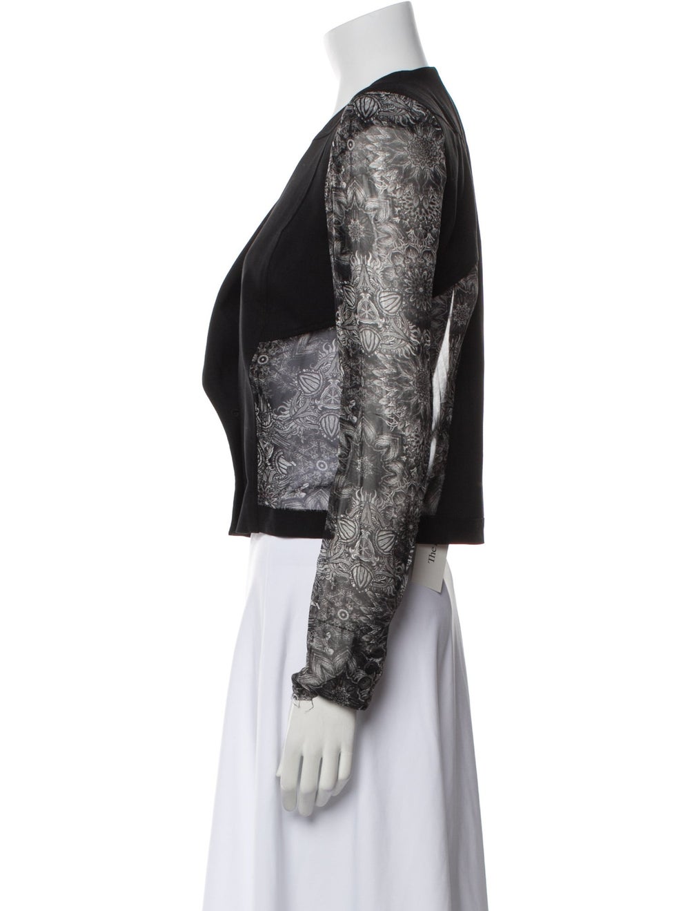 Helmut Lang Virgin Wool Evening Jacket Black Prin… - image 2