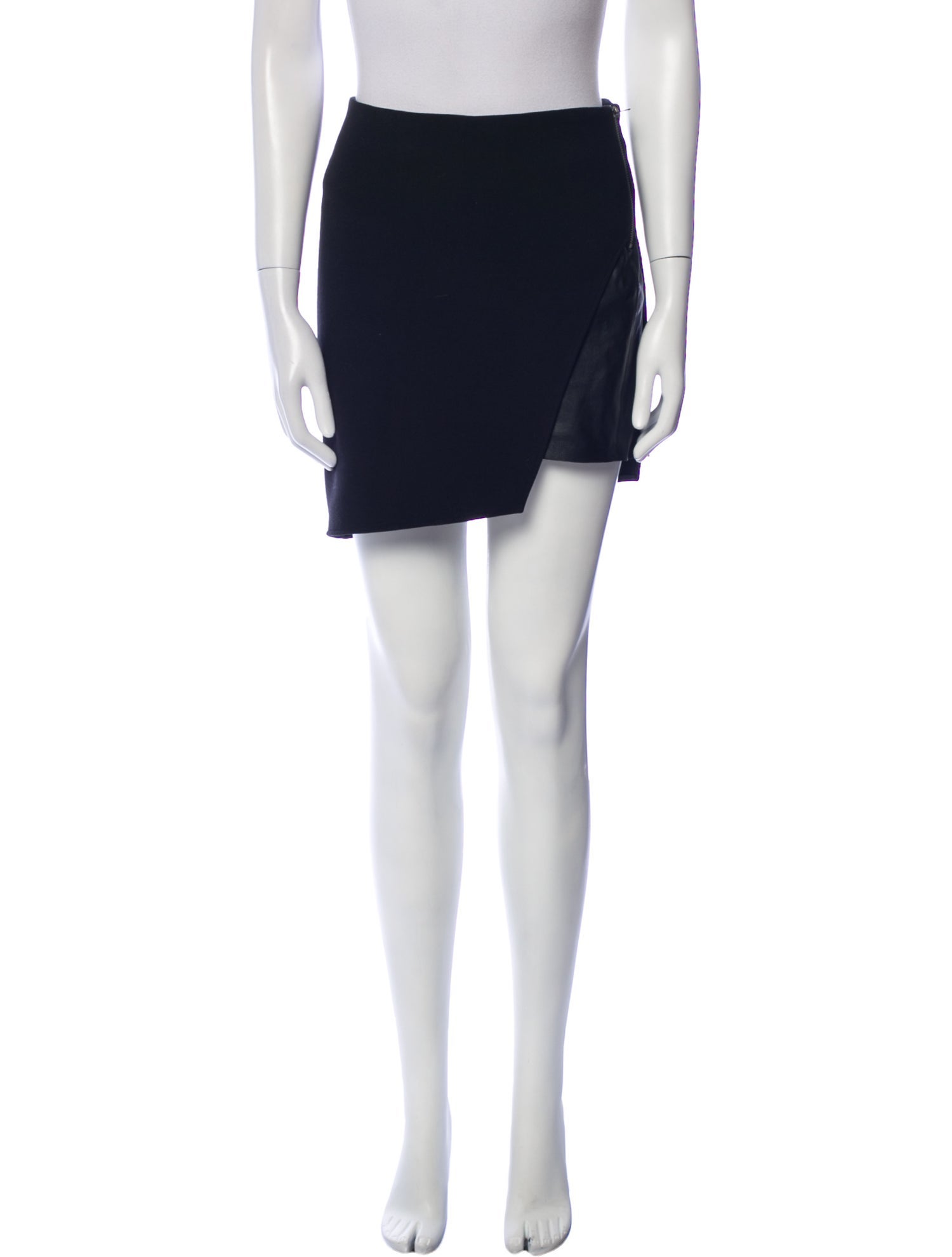 Helmut Lang Leather Trim Embellishment Mini Skirt