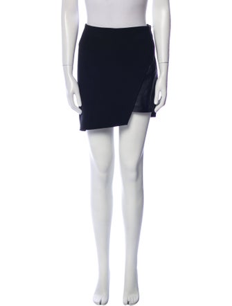 Helmut Lang Leather Trim Embellishment Mini Skirt