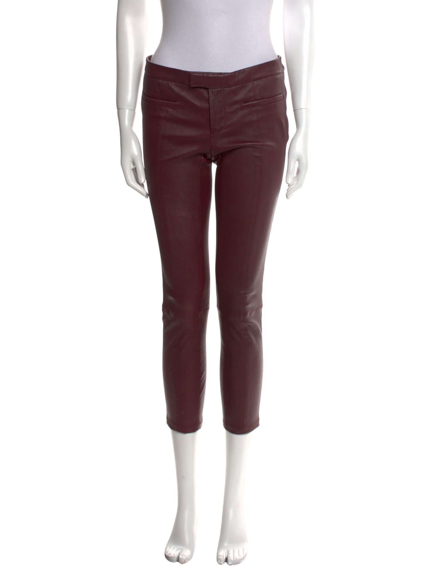 Helmut Lang Lamb Leather Skinny Leg Pants