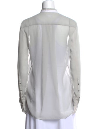 Helmut Lang V-Neck Long Sleeve Button-Up Top