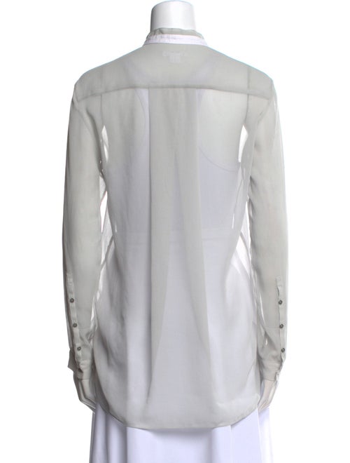 Helmut Lang V-Neck Long Sleeve Button-Up Top