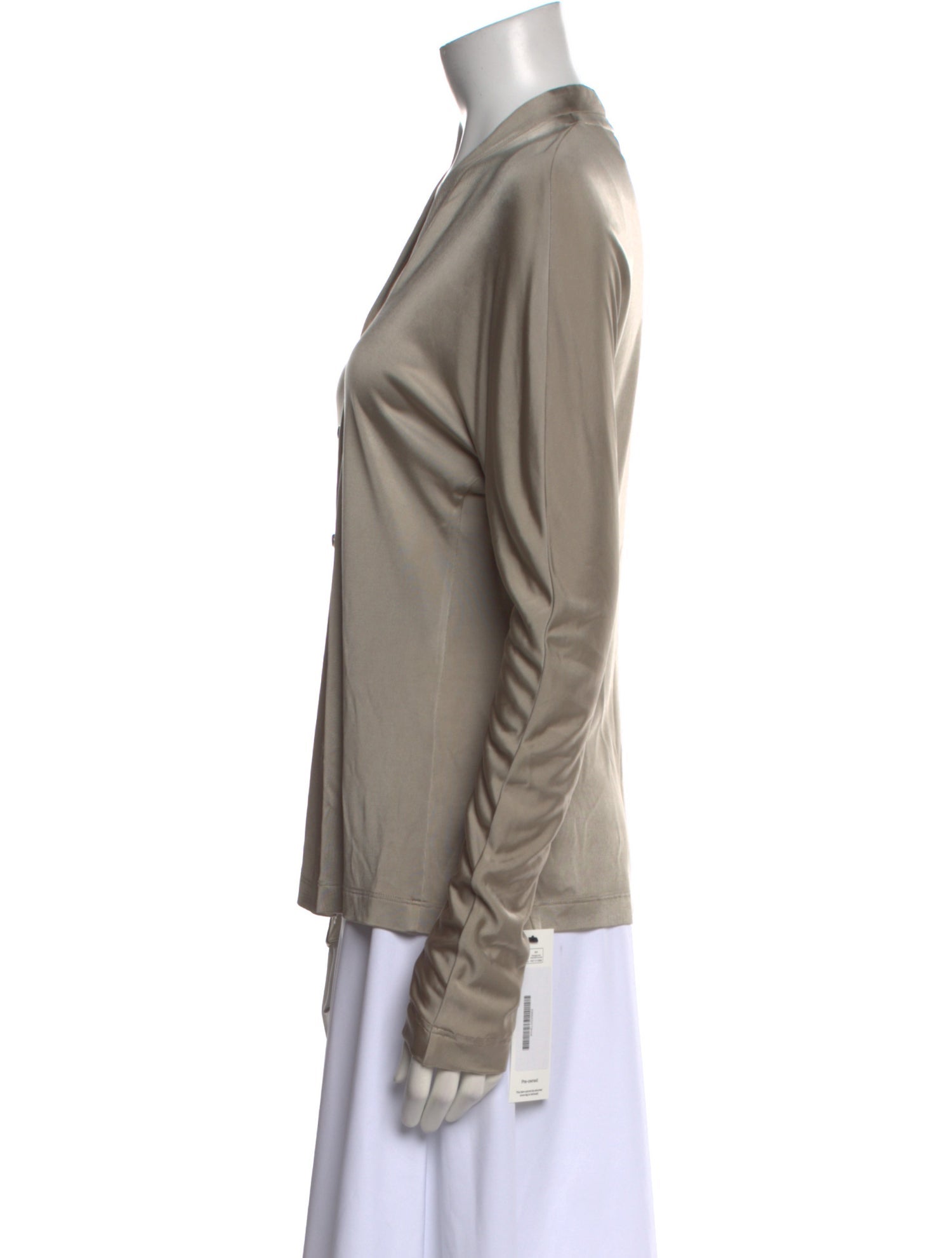 Helmut Lang V-Neck Long Sleeve Button-Up Top